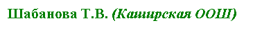 Подпись: Шабанова Т.В. (Каширская ООШ)